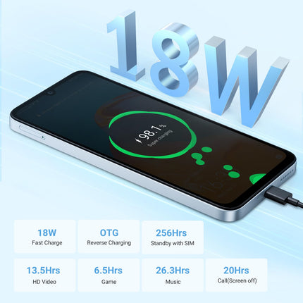 FOSSiBOT S2 nutitelefon 2025 - lepinguta mobiiltelefon, 6,72-tolline FHD+ ekraan, 20 GB muutmälu, 256 GB salvestusruumi/1 TB, 50MP+16MP kaamerad, 5000mAh aku, Android 14, 4G kahekordne SIM-kaart, Face ID, NFC, GPS, OTG