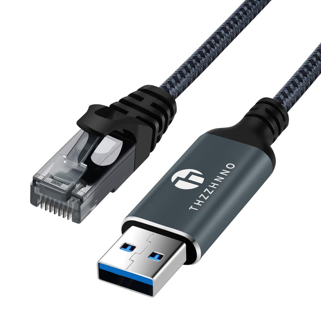 Thzzhnno USB-Etherneti adapter 1M, USB 3.0 A - RJ45 isas, kaabel otseühendusega gigabitise LAN-võrguga, ühildub sülearvuti, arvuti, MacBooki, lüliti, Windowsi, MacOS-i ja Linuxiga