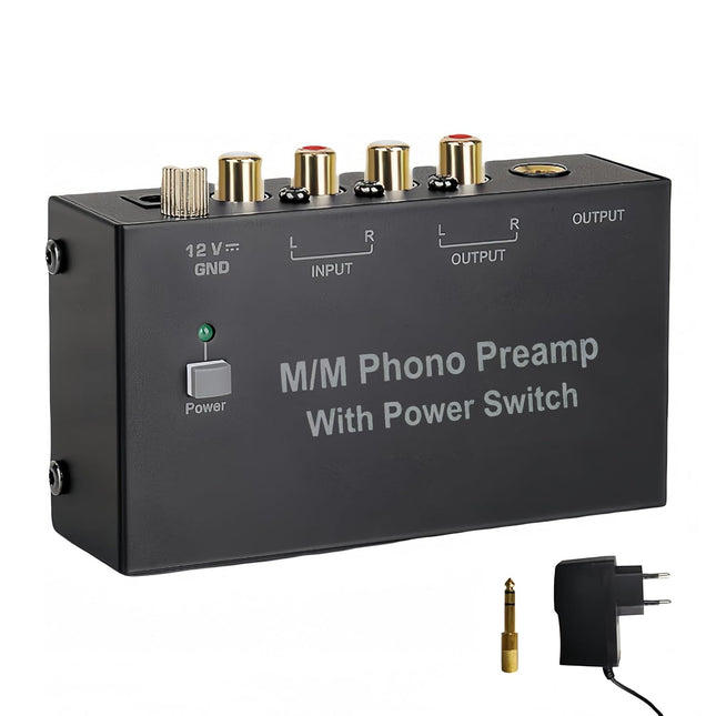 Magicbox Phono eelvõimendi Pro | RIAA-MM eelvõimendi 92dB signaali-müra suhtega, RCA/TRS/pesa ja plug-and-play ühendusega – Audio-Technica/Sony/Vintage seadmetele