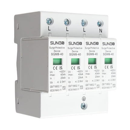 Surge Protector DIN Rail, Surge Protector DIN Rail Keenso 4P 40KA Home Surge Protector DIN Rail Low Voltage Protection Surge Protective Device for Lightning Protection