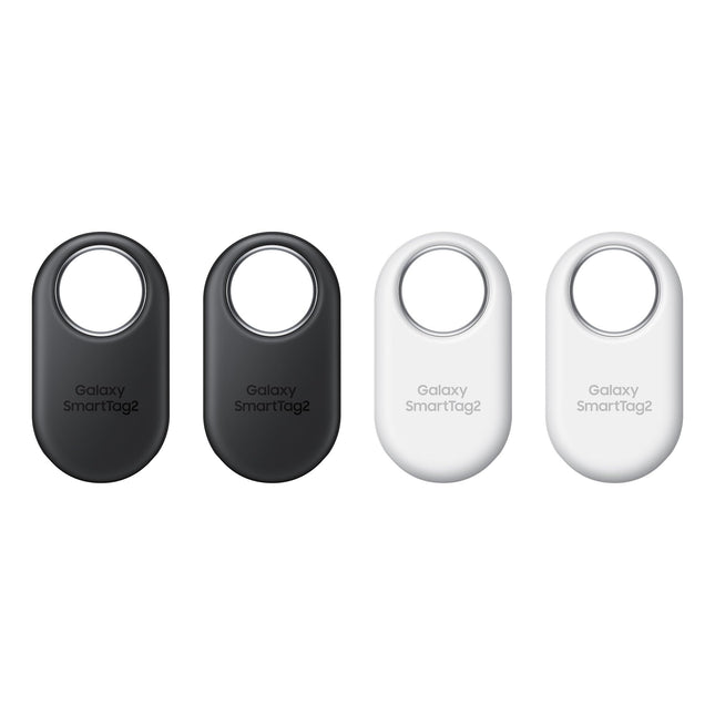 Samsung Galaxy SmartTag2 Bluetooth Tracker, Compass View, Nearby Search, Up to 500 Days Battery Life, Water Resistant, Black/White (4 Pack)