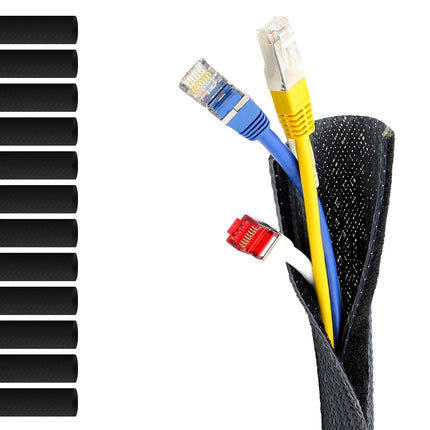 MarketConnect® Punutud kaabliümbris takjakinnitusega Ø 32 mm, pikkus 8 m • Ideaalne kaablite korrastamiseks ja kaitsmiseks • Sobib ideaalselt lauale ja telerile • MUST