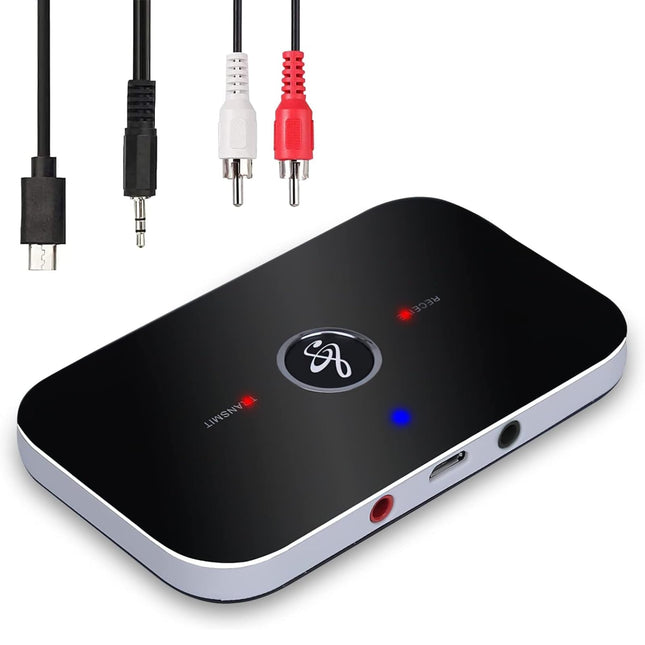 Ozvavzk Bluetooth-saatja-vastuvõtja, 2-ühes Bluetooth-heliadapter, kadudeta helitasemega HiFi-vastuvõtja RCA Cinch Aux 3,5 mm R/L-kaabliga auto, teleri, kõrvaklappide ja stereosüsteemi jaoks