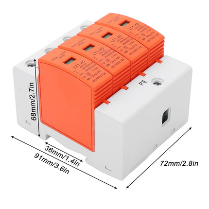 PV ülepingekaitse AC 420V 20-40KA 4P DIN-rööpale kinnitatav piksekaitse pingekaitsepiiriku kaitse T2 ülepingepiirik fotogalvaanilise päikeseenergia ja toiteallika jaoks