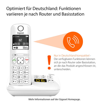 Gigaset AS690A - Cordless DECT phone with answering machine - large, high-contrast display, adjustable sound profiles - hands-free function - do-not-disturb, white [German version]