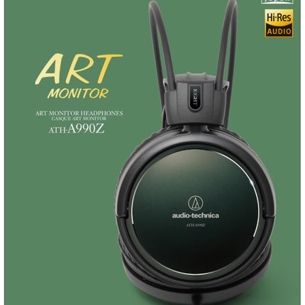Audio-Technica A990Z suletud Hi-Fi kõrvaklapid, tumerohelised metallikvärvid