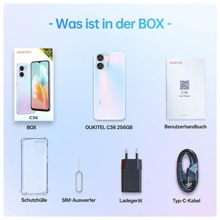 OUKITEL C36 nutitelefon ilma lepinguta 24GB + 256GB / 1TB, Android 14 4G mobiiltelefon, odav kaheksatuumaline, 6,56-tolline 90Hz ekraan, 5150mAh aku, 13MP panoraamkaamera, kahe SIM-kaardiga lukustamata mobiiltelefonid, sõrmejäljelugeja - must