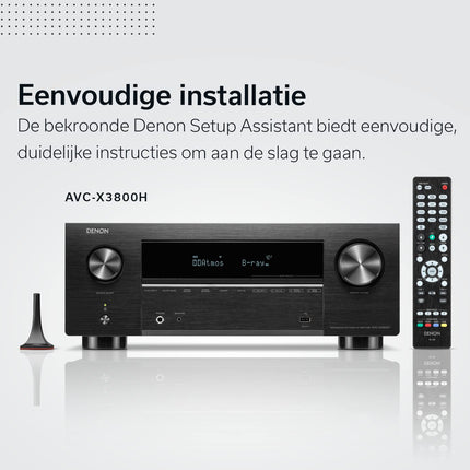 Denon AVC-X3800H 9.4-kanaliga AV-ressiiver, võimendi Auro-3D, Dolby Atmos, DTS:X, 6" 8K sisendid ja 3 väljundit, Bluetooth, AirPlay 2, HEOS Multiroom, Alexa ühilduv, must