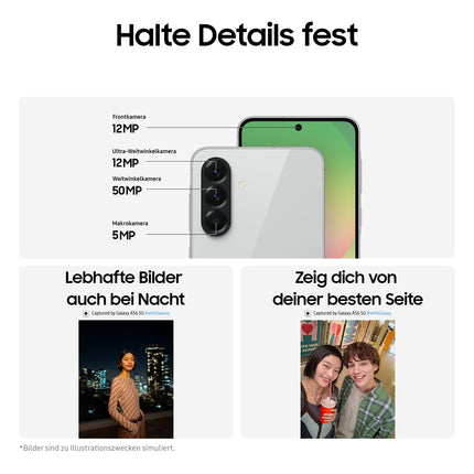 Samsung Galaxy A56 5G tehisintellektiga nutitelefon ilma lepinguta, lukustamata tehisintellektiga telefon Androidiga, 8 GB muutmälu, 256 GB salvestusruumi, 50 MP kaamera, Awesome Olive, 2,5-aastane tootjagarantii [Ainult Amazonis]