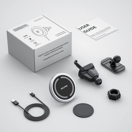 OHLPRO iPhone 16-ga ühilduv Magsafe autokinnitus laadimisfunktsiooniga, 15W kiirlaadimisega juhtmevaba autolaadija iPhone 15 ProMax/15 Pro/15 Plus/14/13/12 jaoks, Apple'i magnetiline autotelefonihoidik