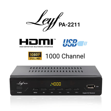 LEYF PA-2211 Cable Receiver DVB-C Digital Cable TV Full HD TV (DVB-C / C2, HDTV, DVB-T/T2, HD, SCART, USB) + HD Cable, Cable TV suitable for all cable providers