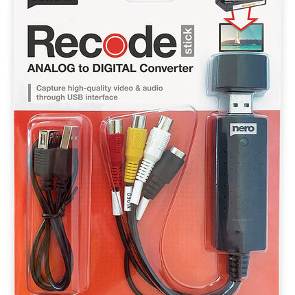 Nero VHS USB-videokaardi salvestuspulk | Digiteeri oma VHS | Analoog-digitaalkaardi salvestus | Windows 11/10 | MacOS (videokassettide digitaliseerimine | S-VHS | Hi8 | Super 8 | DVD arvutisse)