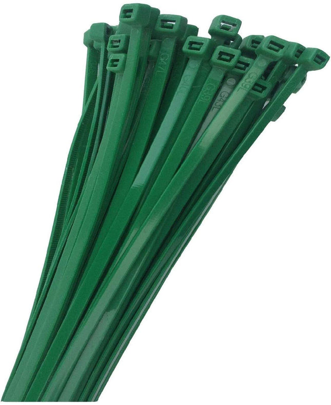 KnnX 28244 - Green cable tie - 300 mm x 4.8 mm - 100 pieces - Breaking point 22.43 kg