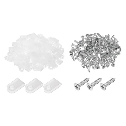 U-tüüpi kaabliklamber, juhtmeklamber, 3,3 mm, 0,13 tolli, nailonist kruvikinnitusega juhtmekinnitusklambrid kruvidega, valged, juhtmete haldamiseks, 100 tükki