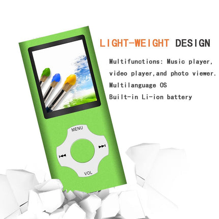 Tabmart 32GB MP3 Player, MP4 Music Player Support Audio Player Media Player FM Radio E-Books 18 Hours Long Battery Life 1.81 Inch Color Display Music Player Green
