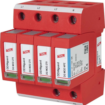 Dehn+Söhne 952310 Liigpingepiirik DEHNguard DG M TT 275 230/400V, IP20, 2. tüüpi liigpingepiirik energeetika/toiteallikate jaoks 4013364108479