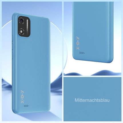 XGODY nutitelefon ilma lepinguta, 5,5-tolline odav nutitelefon 2GB+16GB 128GB laiendatav kaheksatuumaline Android 14 mobiiltelefon, kahe SIM-kaardi ja kahe ooterežiimiga, 8MP+5MP kaamera, Face ID GPS 4G mobiiltelefon (sinine)