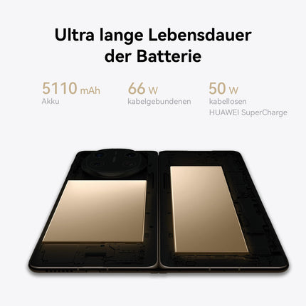 Huawei Mate X6, 12+512G, foldable form, ultra-slim and robust, Ultra Chroma camera, 2nd generation Kunlun Glass™, Huawei X-True™ display, live multitasking, long battery life, black