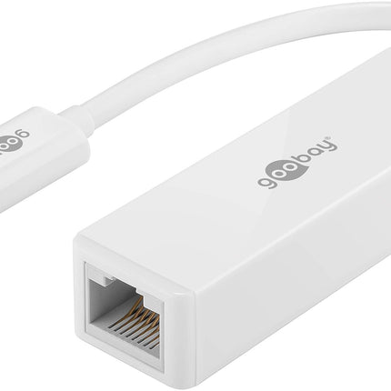 Goobay 66255 USB-C RJ45 Etherneti võrguadapter LAN-kaabli ühendamiseks internetiühenduse loomiseks
