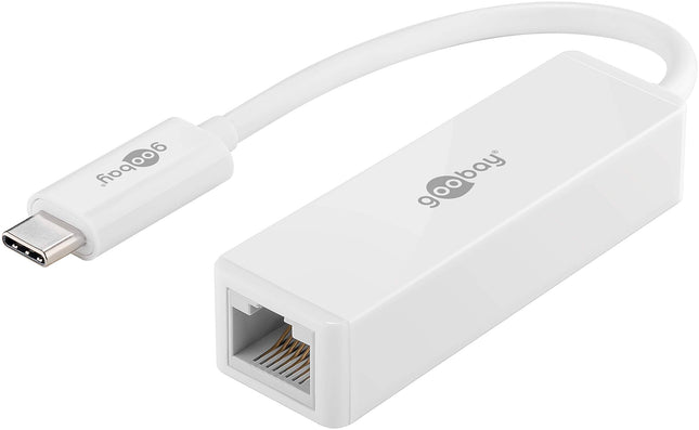 Goobay 66255 USB-C RJ45 Etherneti võrguadapter LAN-kaabli ühendamiseks internetiühenduse loomiseks