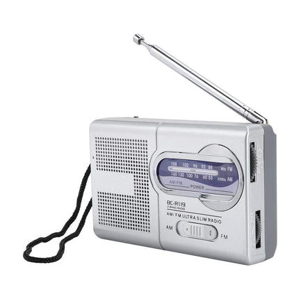 Bewinner AM/FM multifunktsionaalne taskuraadio pikendatava antenniga, HD-heli kahe sagedusribaga väikeraadio teleskoopantenniga, 9 x 5,7 x 2,2 cm, valge