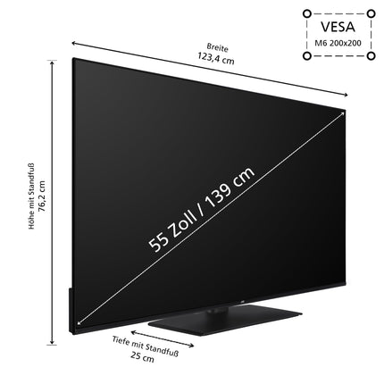 JVC QLED-teler 55-tolline TiVo-toega nutiteler (4K UHD, HDR Dolby Vision, Dolby Atmos, kolmekordne tuuner, 6 kuud HD+ garantiid kaasas) LT-55VUQ3455
