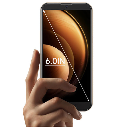 HeyxFome H3 Mobile Phone Without Contract Android 10, 2GB+16GB/256GB SD, Quad Core 6.0 inch, 3000mAh Battery, 8MP+5MP Camera, 4G Dual SIM Smartphone Without Contract Cheap Simlock-Free, GPS, DE (Gold)