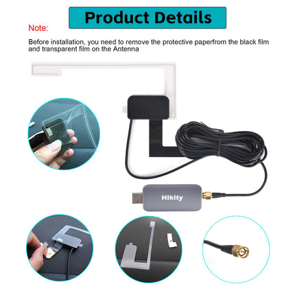 Hikity DAB/DAB+ autokomplekt digitaalse raadio antenni vastuvõtjaga, raadioboksi vastuvõtja antenniga, USB 2.0 adapter universaalsele Android-autoraadiole