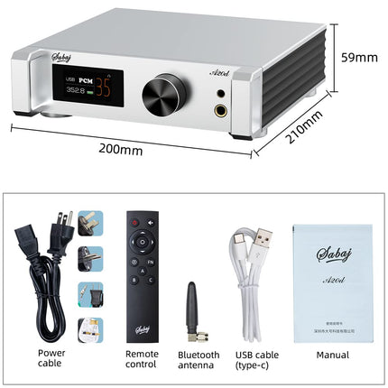 Sabaj A20d 2022 versioon ES9038PRO kõrglahutusega tasakaalustatud heli DAC XLR kuni 4,0 Vrms kõrvaklapivõimendi XMOS XU216 tugi LDAC apt-x HD DSD512 MQA USB/optiline/koaksiaal/Bluetooth