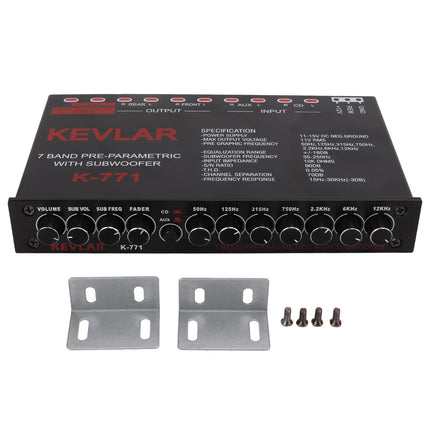 Fydun Car Audio Graphic Equalizer Universaalne Parameetriline Auto Equalizer Madalpääs 7-ribaline Muutuvvõimenduse Reguleerimine Kõrgetasemeline Sisend EQ Stereo Süsteemile