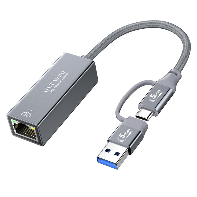 USB Ethernet 2.5Gb Adapter, USB C to RJ45 2.5Gbit LAN Network Adapter with 1000/2500Mbps Gigabit Ethernet for MacOS, Mac Mini, Windows, Linux, Steam Deck, iPad, MacBook, PC, Laptop, Tablet, NAS