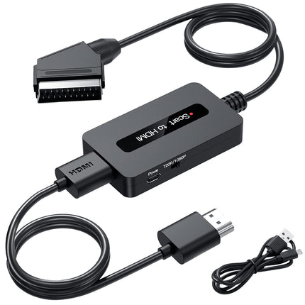 Kirolle Scart to HDMI Converter, Scart to HDMI Converter for Sky/DVD/STB for display on HDTV