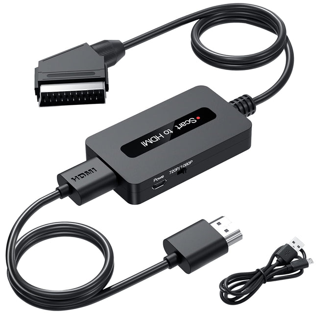 Kirolle Scart to HDMI Converter, Scart to HDMI Converter for Sky/DVD/STB for display on HDTV