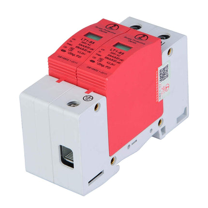 Surge Arrester, LT1-65, 2P 385VAC 65KA, 35 mm DIN Rail Mounting, Home Surge Protection Low Voltage Arrester Lightning Protection (2P65KA)