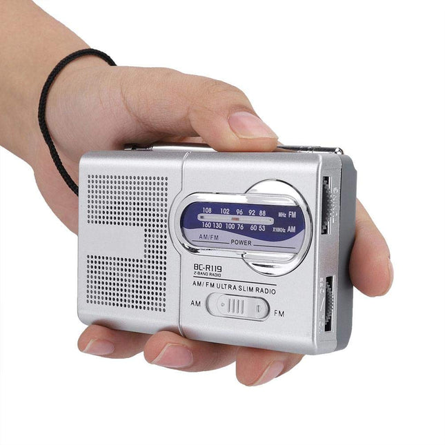 Bewinner AM/FM multifunktsionaalne taskuraadio pikendatava antenniga, HD-heli kahe sagedusribaga väikeraadio teleskoopantenniga, 9 x 5,7 x 2,2 cm, valge
