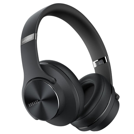 DOQAUS Bluetooth Kopfhörer Over Ear,90 Std Kopfhörer Kabellos Bluetooth mit 3 EQ-Modi HiFi Stereo Faltbare Headset mit Mikrofon weiche Ohrpolster Wireless für Handys/Reisen/Büro/Laptops/PC-Schwarz