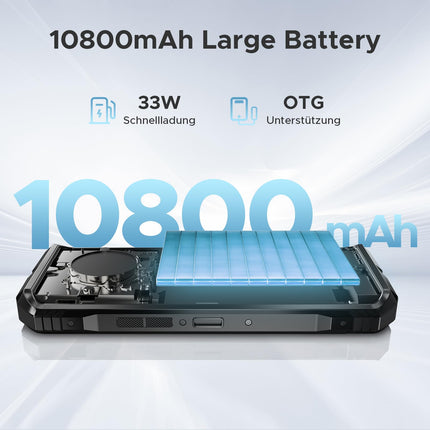 DOOGEE S Punk Pro õuetelefon 20GB+512GB/2TB, 128dB kõlar, 10800mAh/33W õuetelefon ilma lepinguta Android 14, 6.6'' FHD+ ehitusplatsi telefon LED-valgusefektiga 50MP+16MP/kaks SIM-kaarti/NFC/OTG