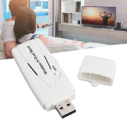 Kahesageduslik WiFi-adapter, 300Mbps WiFi-adapter Ralink RT3572 kiibistikuga USB WiFi-adapterile 2.4G 5.8G kahesageduslik