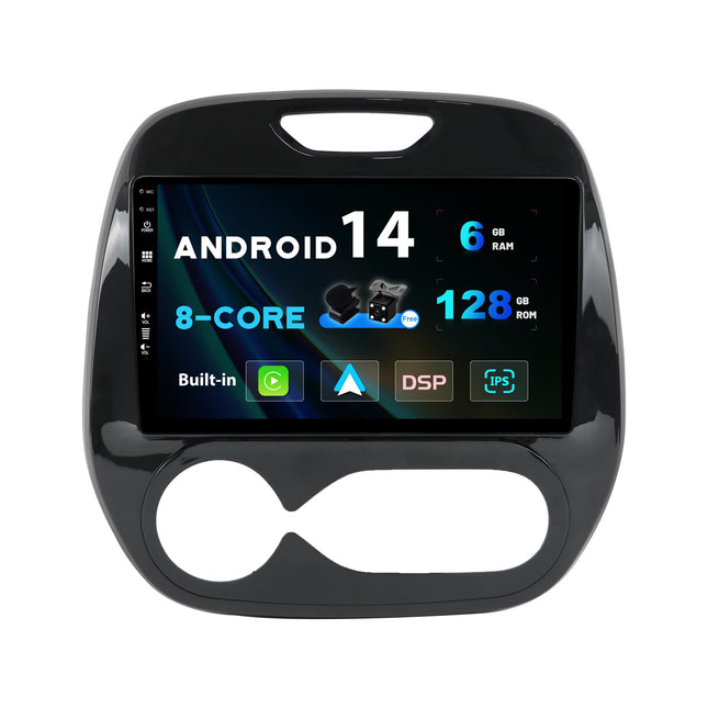 SXAUTO - 6G+128G - Android 14 IPS autoraadio Renault Kaptur Capturile (2014-2019) - sisseehitatud Carplay/Android Auto/DSP - LED-kaamera + mikrofon - DAB roolil juhtimine Fast-Boot 360-CAM - 2 DIN 9-tolline