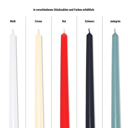 pajoma® elevandiluu värvi koonusküünlad - 50 tk | Kõrgus 25 cm, Ø 2 cm | Põlemisaeg umbes 7 tundi | Mitmekülgsed laua-, dekoratiiv-, jõuluküünaldena ja toitlustusüritusteks