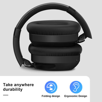 Eono mürasummutavad kõrvaklapid - juhtmevabad kõrvapealsed Bluetooth-kõrvaklapid - ANC Eonoheadphone 1 mitme režiimiga mürasummutusega, AUX, mikrofon, pehmed kõrvapadjad, 40-tunnine aku (must)