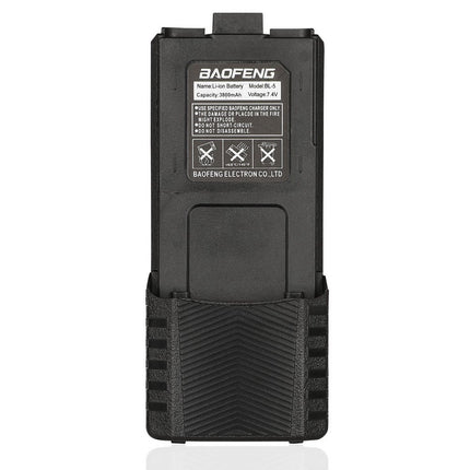 Baofeng BF UV-5R kolmekordne 8/4/1-vatine suure võimsusega pikamaa kahesuunaline raadiosaatja (144MHz-146MHz VHF ja 430MHz-440MHz UHF), kahe sagedusalaga kaasaskantav raadiosaatja 3800mAh akuga (must)