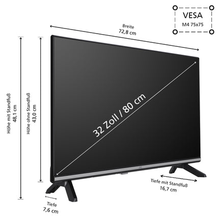 JVC 32-tolline nutiteler, millel on TiVo HD-Ready tugi, HDR-teler kolmekordse tuuneriga, LED-teler LT-32VH7555