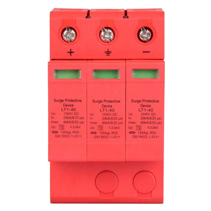 Surge protection device, hybrid inverter, DC surge protection arrester PV surge protection DC, 3P 3.0KV DC power protector arrester device for lightning protection (3p40ka)