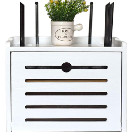 PPGE Home Router Cabinet, Wooden Decoration Box, WiFi Storage Box, Cable Hiding Boxes, Wall-mounted/Desktop Cable Box Wooden Box