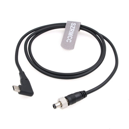 SZRMCC12V PD Type-C USB C täisnurga all lukustatava DC 2.1 2.5 päästiku toitekaabel Atomos Battery Eliminatorile Shinobi 7 Shogun Connecti videoseadmetele Pix-E7 E5 monitorile (1m)