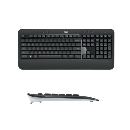 Logitech MK540 täiustatud juhtmevaba klaviatuuri ja hiire kombinatsioon Windowsile, 2,4 GHz Unifying USB-vastuvõtja, kiirklahvid, 3-aastane aku tööiga, arvuti ja sülearvuti jaoks, QWERTZ-paigutus - must