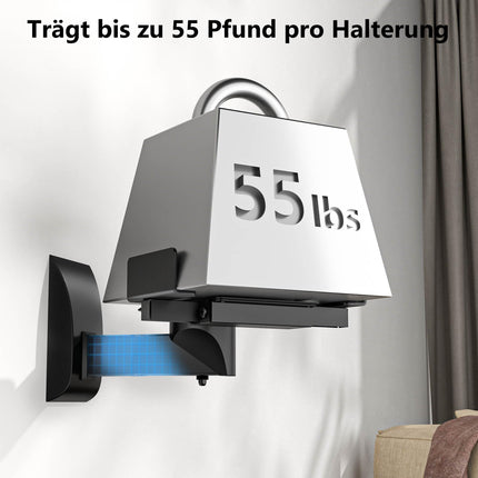 WALI Speaker Wall Mounts, Double-Sided Shelf Mount for Large Surround Sound Speakers, Holds up to 25 kg (55 lbs), Black (SWM201)