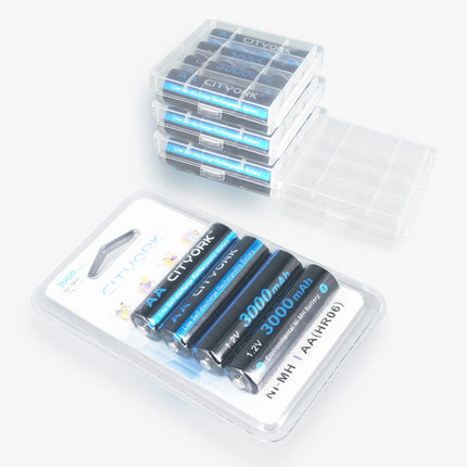 CITYORK AA laetavad akud, eellaetud, suure mahutavusega 3000mAh 1.2V NiMH aku, madal isetühjenemine, 12 tk pakendis