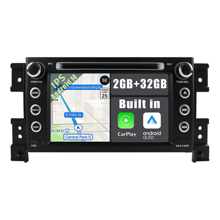 YUNTX Android 14 autoraadio sobib Suzuki Grand Vitarale 2005-2013 - GPS 2 DIN - tahavaatekaameraga - toetab DAB+ / roolijuhtimist / 4G / WiFi / Bluetooth / Mirrorlink / Carplay